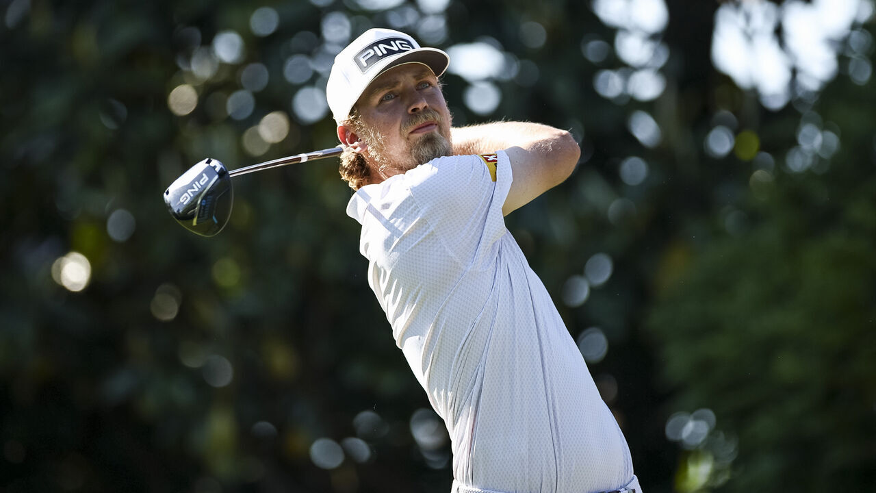 CHARLOTTE, NORTH CAROLINA - MAY 10: Kristoffer Reitan of Norway hits a tee shot on the 16th hole during the final round of the Truist Championship 2026 at Quail Hollow Country Club on May 10, 2026 in Charlotte, North Carolina.