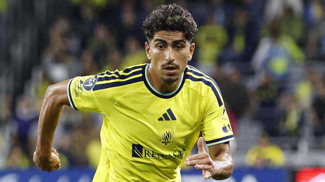 NASHVILLE, TENNESSEE - APRIL 28: Ahmed Qasem #37 of Nashville SC dribbles the ball during the second half of the Semi-final of the CONCACAF Champions Cup against Tigres UANL at GEODIS Park on April 28, 2026 in Nashville, Tennessee.