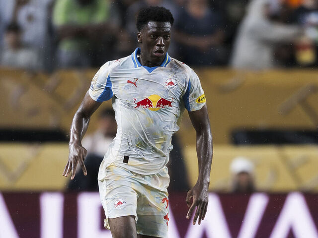 LINCOLN FINANCIAL FIELD, PHILADELPHIA, PENNSYLVANIA, UNITED STATES - 2025/06/26: Joane Gadou of FC Red Bull Salzburg in action during the FIFA Club World Cup football match between FC Red Bull Salzburg and Real Madrid CF. Real Madrid CF won 3-0 over FC Red Bull Salzburg.