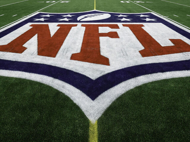 SAN FRANCISCO, CALIFORNIA - FEBRUARY 03: A view of the NFL logo at midfield before the 2026 NFL Pro Bowl game between the AFC and the NFC at the Moscone Center South on February 03, 2026 in San Francisco, California. The NFC won 66-52.