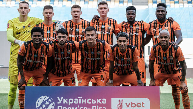 LVIV, UKRAINE - MAY 10: Players of FC Shakhtar Donetsk line up prior to the Ukrainian Premier League match between SC Poltava and FC Shakhtar Donetsk at Arena Lviv on May 10, 2026 in Lviv, Ukraine.