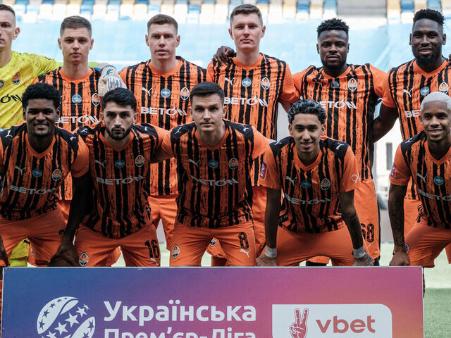 LVIV, UKRAINE - MAY 10: Players of FC Shakhtar Donetsk line up prior to the Ukrainian Premier League match between SC Poltava and FC Shakhtar Donetsk at Arena Lviv on May 10, 2026 in Lviv, Ukraine.