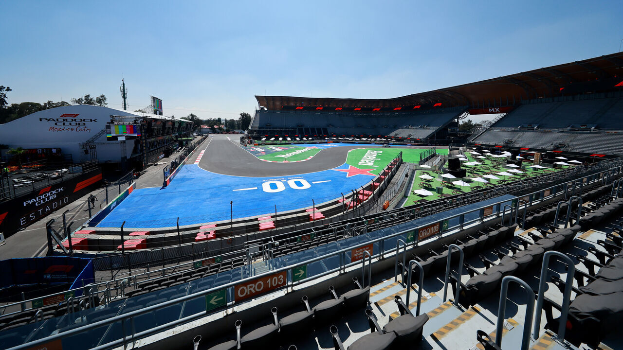 MEXICO CITY, MEXICO - OCTOBER 23: A general view of the stadium section during previews ahead of the F1 Grand Prix of Mexico at Autodromo Hermanos Rodriguez on October 23, 2025 in Mexico City, Mexico.