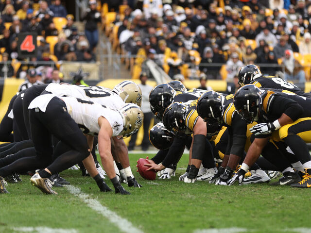 PITTSBURGH, PA - NOVEMBER 13: The Pittsburgh Steelers line up against the New Orleans Saints during an NFL football game at Acrisure Stadium on November 13, 2022 in Pittsburgh, Pennsylvania.