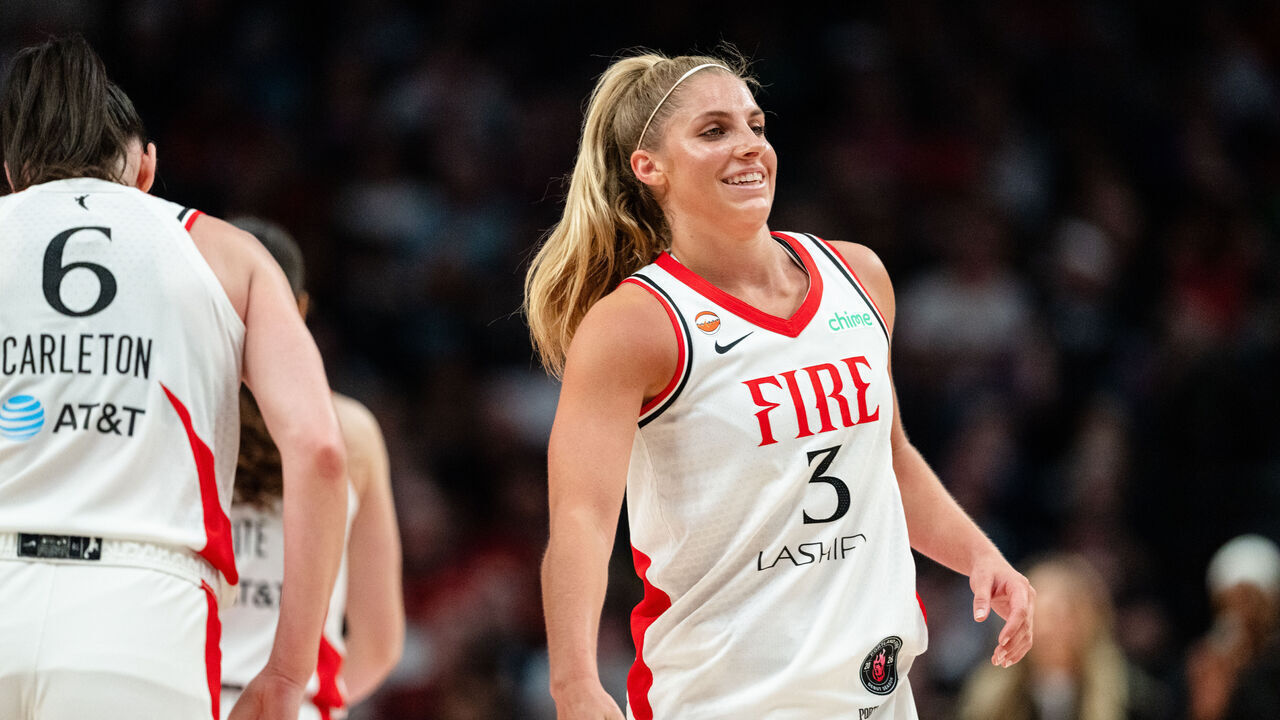 PORTLAND, OREGON - MAY 12: Guard Sarah Ashlee Barker #3 of the Portland Fire reacts after a basket during the second half against the New York Liberty at Moda Center on May 12, 2026 in Portland, Oregon.