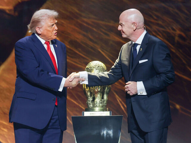 WASHINGTON, DC - DECEMBER 5: FIFA President Gianni Infantino and U.S. President Donald Trump during the FIFA World Cup 2026 official draw at John F. Kennedy Center for the Performing Arts on December 5, 2025 in Washington, DC.
