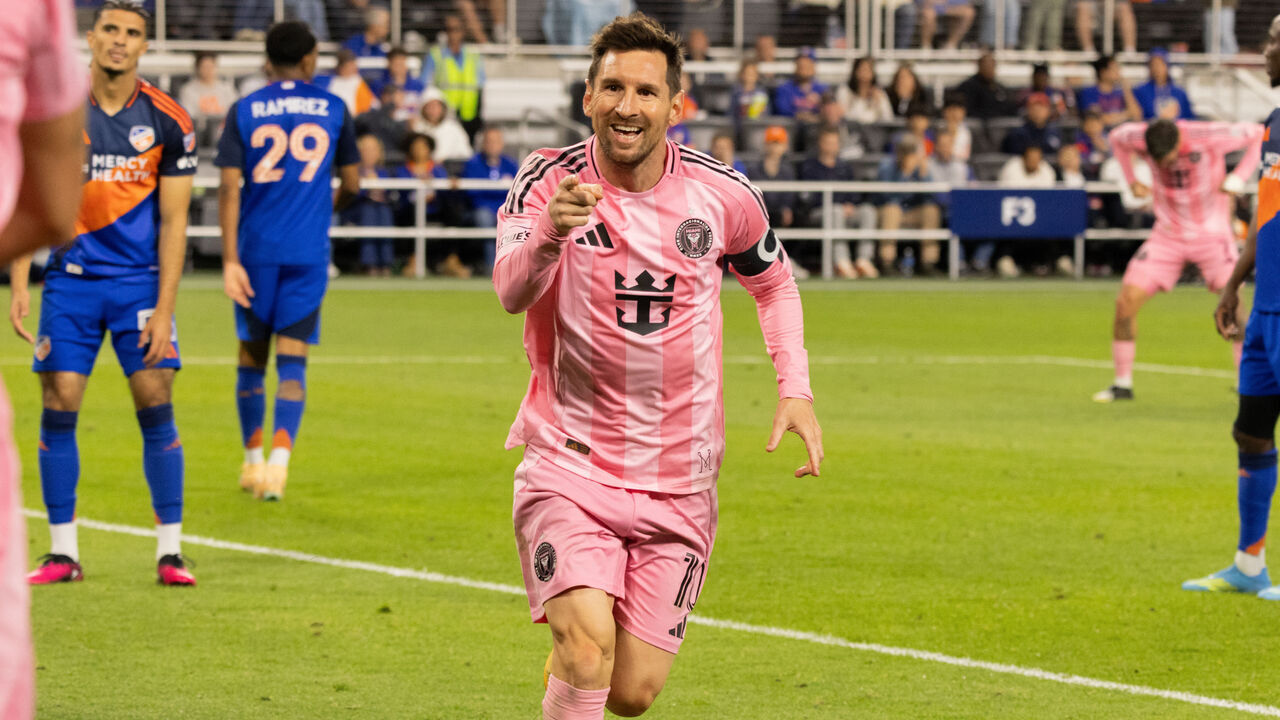 CINCINNATI, OH - MAY 13: Inter Miami CF Forward Lionel Messi (10) celebrates after a goal in the second half during the MLS match between FC Cincinnati and Inter Miami CF on May 13th, 2026 at TQL Stadium in Cincinnati, OH