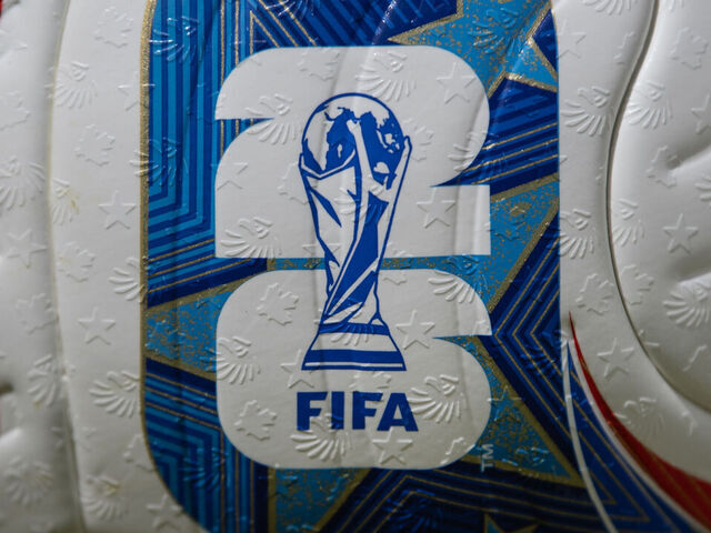 MANCHESTER, ENGLAND - MAY 01: The official World Cup 2026 match ball by adidas on May 1, 2026 in Manchester, England.