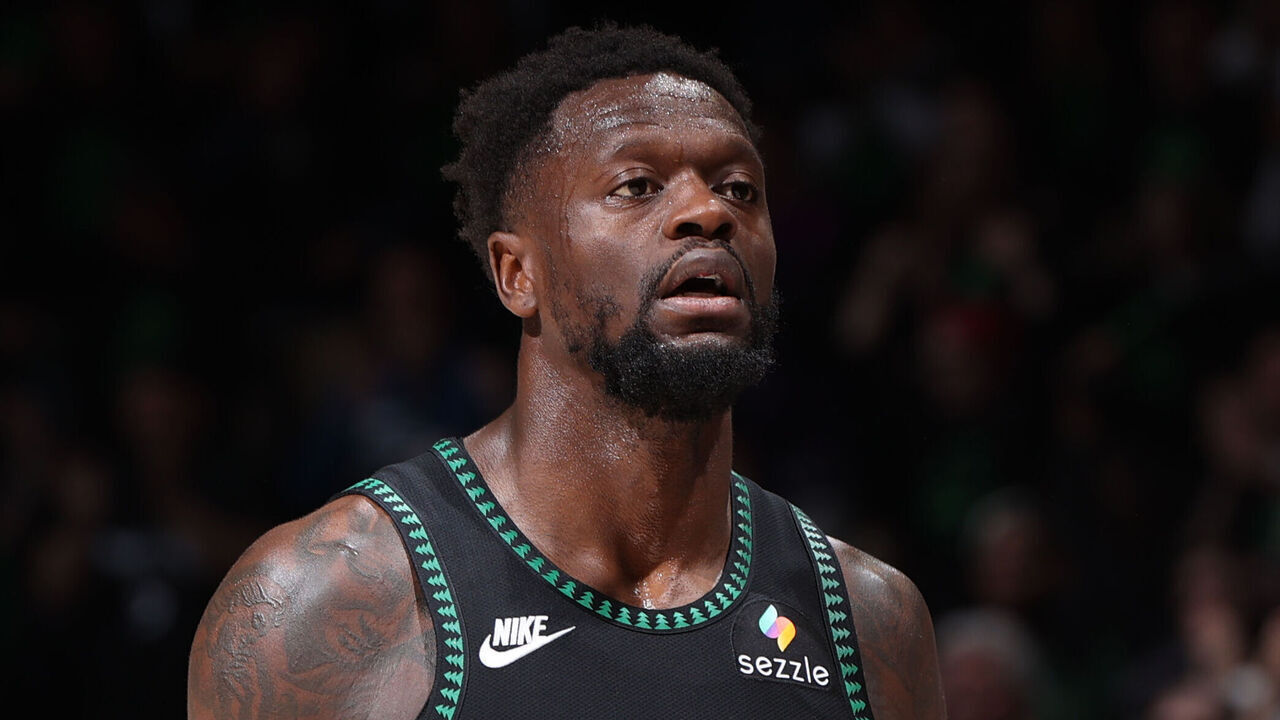 MINNEAPOLIS, MN - MAY 10: Julius Randle #30 of the Minnesota Timberwolves drives to the basket during the game against the San Antonio Spurs during Round Two Game Four of the 2026 NBA Playoffs on May 10, 2026 at Target Center in Minneapolis, Minnesota. Mandatory Copyright Notice: Copyright 2026 NBAE