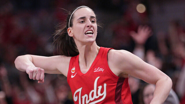 INDIANAPOLIS, IN - MAY 15: Caitlin Clark #22 of the Indiana Fever celebrates during the game against the Washington Mystics on May 15, 2026 at the Gainbridge Fieldhouse in Indianapolis, Indiana. Mandatory Copyright Notice: Copyright 2026 NBAE