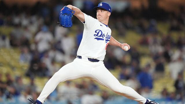 LOS ANGELES, CA - MAY 12: Jack Dreyer #86 of the Los Angeles Dodgers pitches during the game between the San Francisco Giants and the Los Angeles Dodgers at UNIQLO Field at Dodger Stadium on Tuesday, May 12, 2026 in Los Angeles, California.