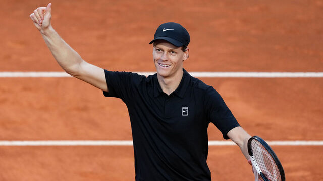 Jannik Sinner of Italy celebrates the victory of the Internazionali BNL d'Italia 2026 tennis tournament at Foro Italico in Rome (Italy), May 17th, 2026