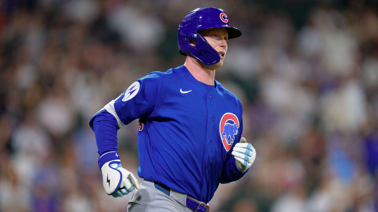 CHICAGO, ILLINOIS - MAY 16: Pete Crow-Armstrong #4 of the Chicago Cubs rounds the bases after hitting a home run in a game against the Chicago White Sox at Rate Field on May 16, 2026 in Chicago, Illinois.
