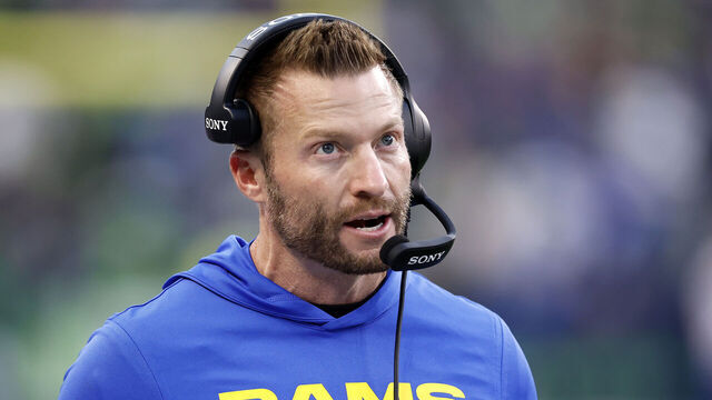 SEATTLE, WASHINGTON - JANUARY 25: Head coach Sean McVay of the Los Angeles Rams looks on during the second quarter against the Seattle Seahawks in the NFC Championship game at Lumen Field on January 25, 2026 in Seattle, Washington.