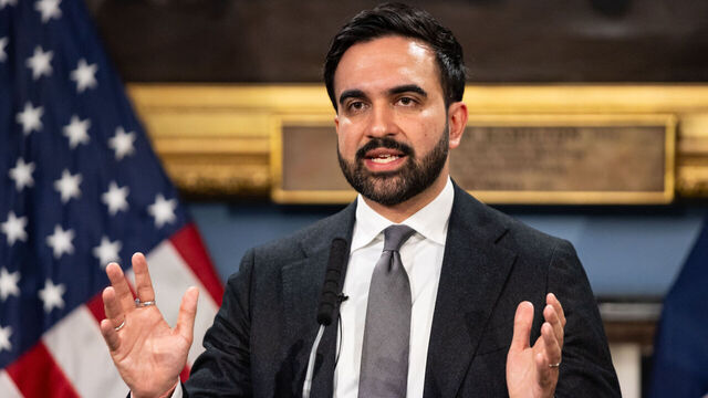 NEW YORK, UNITED STATES - MAY 12: New York City Mayor Zohran Mamdani delivers remarks about the fiscal year 2027 budget in New York City Hall, New York, U.S., May 12, 2026.