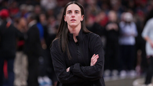 INDIANAPOLIS, IN - MAY 20: Caitlin Clark #22 of the Indiana Fever looks on before the game against the Portland Fire on May 20, 2026 at the Gainbridge Fieldhouse in Indianapolis, Indiana. Mandatory Copyright Notice: Copyright 2026 NBAE