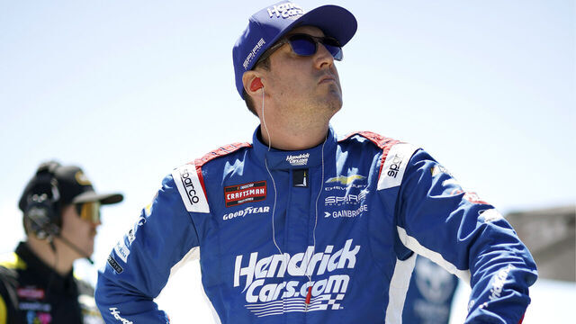 DOVER, DELAWARE - MAY 15: Kyle Busch, driver of the #7 HendrickCars.com Chevrolet, looks on during practice for the NASCAR Craftsman Truck Series ECOSAVE 200 at Dover Motor Speedway on May 15, 2026 in Dover, Delaware.
