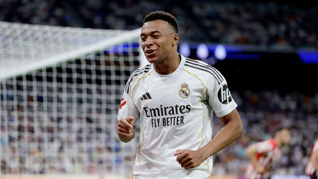 MADRID, SPAIN - MAY 23: Kylian Mbappe of Real Madrid disappointed during the LaLiga EA Sports match between Real Madrid v Athletic de Bilbao at the Estadio Santiago Bernabeu on May 23, 2026 in Madrid Spain
