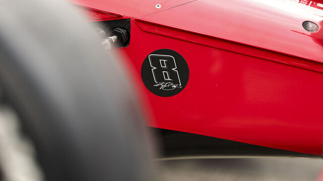 INDIANAPOLIS, INDIANA - MAY 24: A decal in memory of NASCAR driver Kyle Busch is seen on the car of Josef Newgarden, driver of the #2 Team Penske Chevrolet before the The 110th Running of the Indianapolis 500 at Indianapolis Motor Speedway on May 24, 2026 in Indianapolis, Indiana.