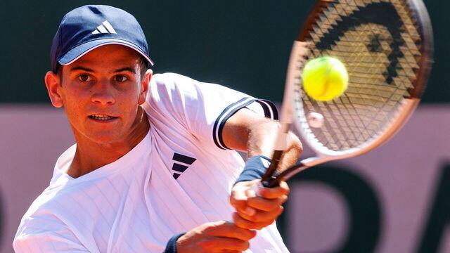 Paris, France - May 25: Rafael Jodar of Spain plays a backhand against Aleksandar Kovacevic of United States during Day Two of the 2026 French Open at Roland Garros on May 25, 2026 in Paris, France.