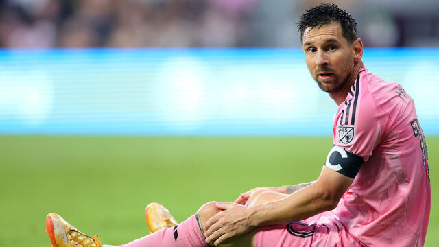 MIAMI, FLORIDA - MAY 24: Lionel Messi #10 of Inter Miami CF reacts during the MLS match between Inter Miami CF and Philadelphia Union at Nu Stadium on May 24, 2026 in Miami, Florida.