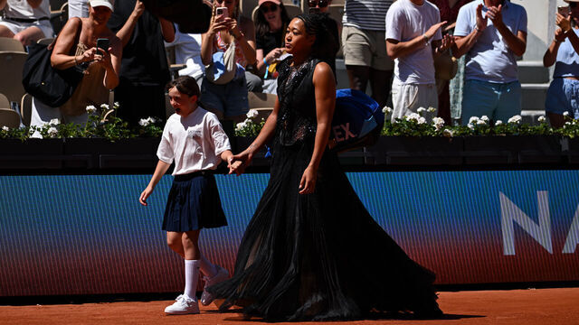 PARIS, FRANCE - MAY 26: Naomi Osaka of Japan walks in prior to the Women's Singles first round match against Laura Siegemund of Germany on Day Three of the 2026 French Open at Roland Garros on May 26, 2026 in Paris, France.
