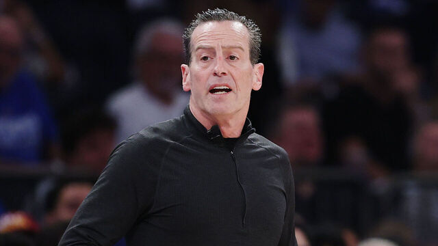 NEW YORK, NEW YORK - MAY 19: Head coach Kenny Atkinson of the Cleveland Cavaliers in action against the New York Knicks during Game One of the NBA Eastern Conference Finals at Madison Square Garden on May 19, 2026 in New York City.