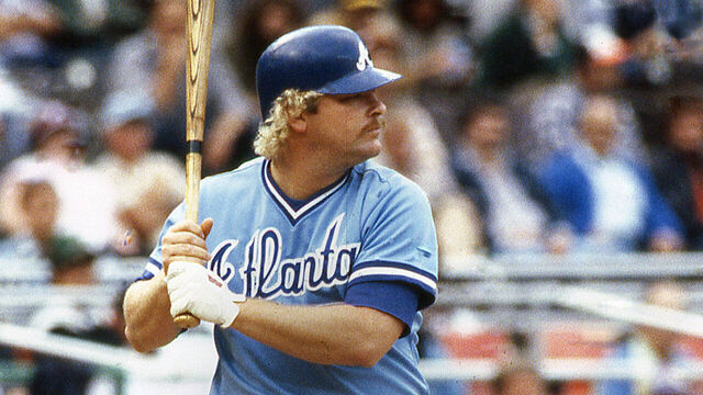 PHILADELPHIA, PA - CIRCA 1983: Bob Horner of the Atlanta Braves bats against the Philadelphia Phillies at Veterans Stadium circa 1983 in Philadelphia, Pennsylvania.