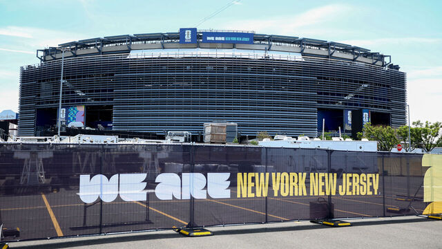 New York New Jersey Stadium (temporarily renamed from MetLife Stadium) is seen ahead of the 2026 FIFA World Cup in East Rutherford, New Jersey on May 26, 2026.