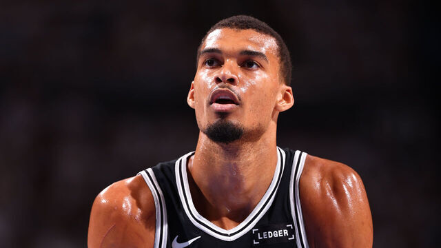 OKLAHOMA CITY, OK - MAY 26: Victor Wembanyama #1 of the San Antonio Spurs shoots a free throw during the game against the Oklahoma City Thunder during Game Five of the NBA Western Conference Finals on May 26, 2026 at Paycom Center in Oklahoma City, Oklahoma. Mandatory Copyright Notice: Copyright 2026 NBAE