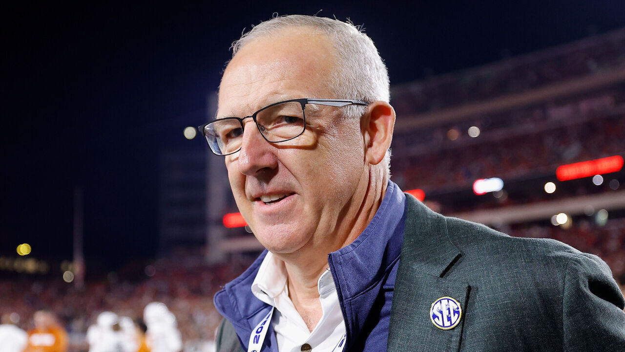 ATHENS, GEORGIA - NOVEMBER 15: Southeastern Conference commissioner Greg Sankey looks on before the game between the Georgia Bulldogs and the Texas Longhorns at Sanford Stadium on November 15, 2025 in Athens, Georgia.