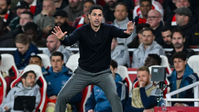 London, United Kingdom - May 5: Mikel Arteta of Arsenal FC gestures during the UEFA Champions League 2025/26 Semi Final Second Leg match between Arsenal FC and Atletico de Madrid at Arsenal Stadium on May 5, 2026 in London, England.