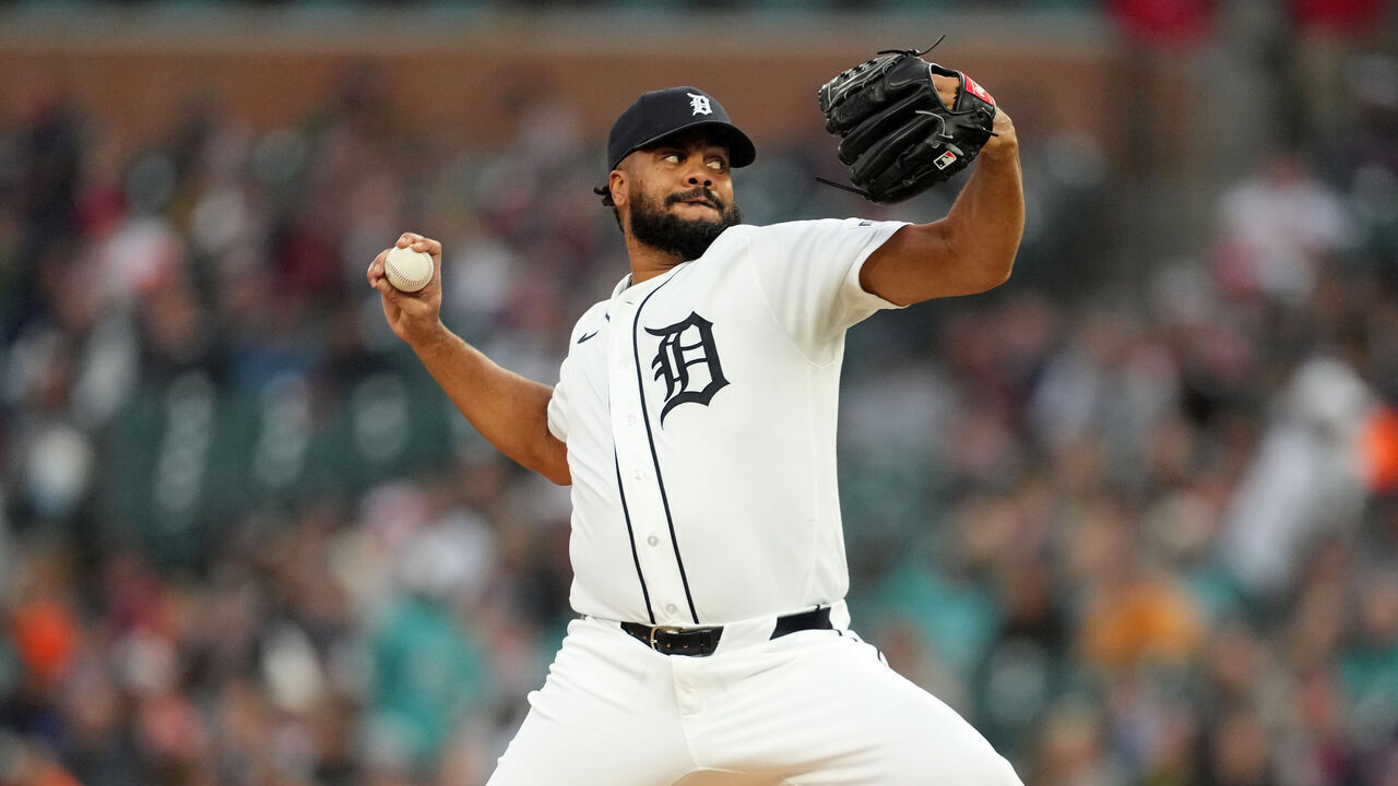 DETROIT, MI - MAY 20: Kenley Jansen #74 of the Detroit Tigers pitches during the game between the Cleveland Guardians and the Detroit Tigers at Comerica Park on Wednesday, May 20, 2026 in Detroit, Michigan.