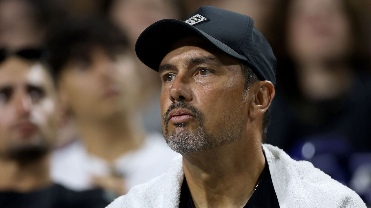 TORONTO, ONTARIO - AUGUST 01: Mariano Puerta watches Brandon Nakashima of United States play Ben Shelton of United States during the National Bank Open Presented by Rogers at Sobeys Stadium on August 01, 2025 in Toronto, Ontario.