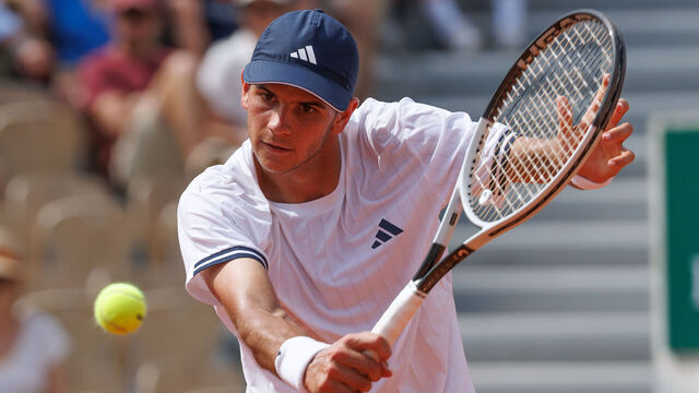 Paris, France - May 29: Rafael Jodar of Spain plays a backhand against Alex Michelsen of United States during Day Six of the 2026 French Open at Roland Garros on May 29, 2026 in Paris, France.