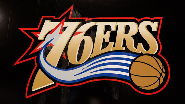 PHILADELPHIA, PENNSYLVANIA - FEBRUARY 26: The Philadelphia 76ers logo is shown on a drum before the game between the Miami Heat and the Philadelphia 76ers at Xfinity Mobile Arena on February 26, 2026 in Philadelphia, Pennsylvania.