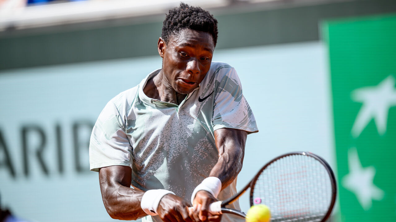 PARIS, FRANCE - MAY 30: Moise Kouame of France in action against Alejandro Tabilo of Chile during the Men's Singles third round match on Day Seven of the 2026 French Open at Roland Garros on May 30, 2026 in Paris, France.