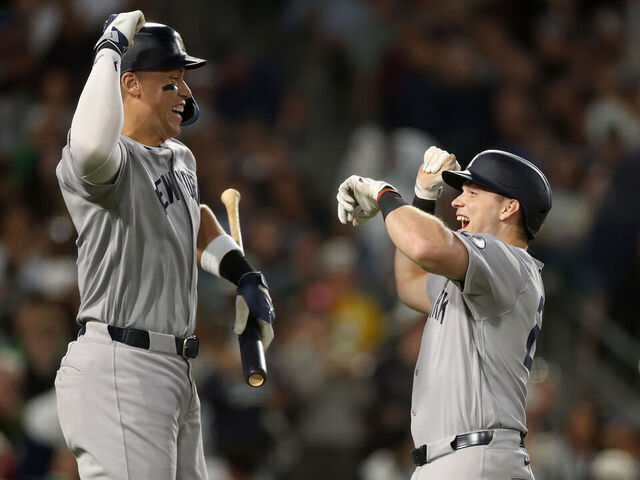 Yankees plate 13 in 3rd vs. A's, score 10 before recording …