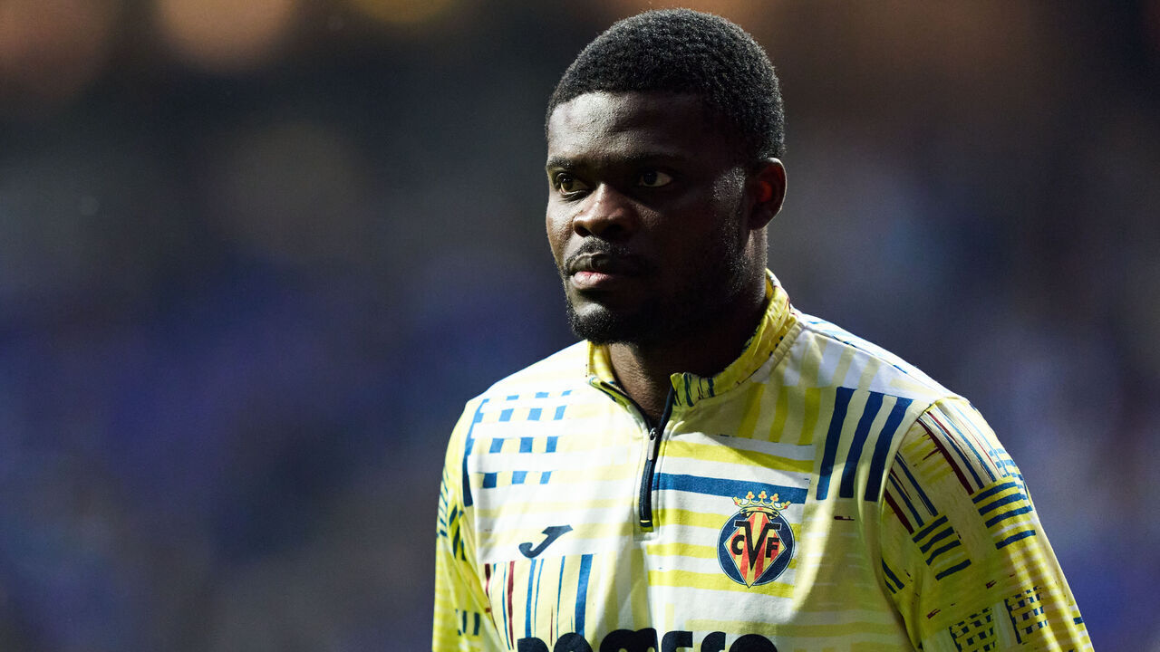 OVIEDO, SPAIN - APRIL 23: Thomas Partey of Villarreal FC looks on prior to the LaLiga EA Sports match between Real Oviedo and Villarreal CF at Carlos Tartiere on April 23, 2026 in Oviedo, Spain.