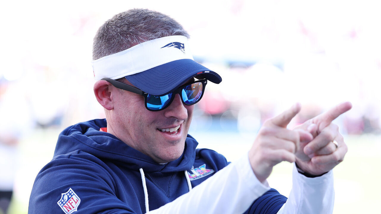 SANTA CLARA, CALIFORNIA - FEBRUARY 08: Offensive coordinator Josh McDaniels of the New England Patriots prior to the start of Super Bowl LX at Levi's Stadium between the Seattle Seahawks and the New England Patriots on February 08, 2026 in Santa Clara, California.