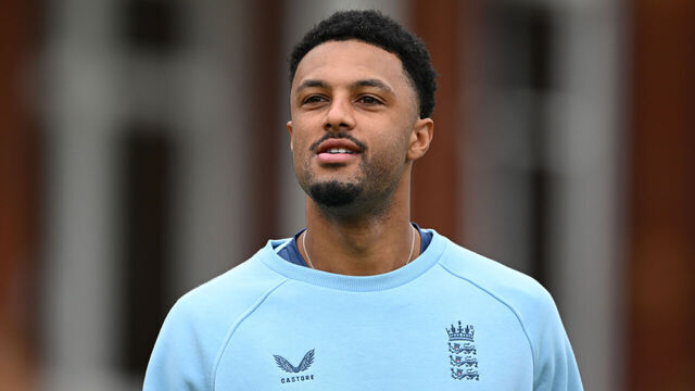 LONDON, ENGLAND - JUNE 03: Emilio Gay of England during a nets session at Lord's Cricket Ground on June 03, 2026 in London, England.