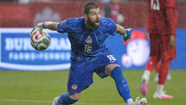 EDMONTON, CANADA - JUNE 1: Maxime Crepeau of Canada during the International Friendly match between Canada v Uzbekistan at the Commonwealth Stadium on June 1, 2026 in Edmonton Canada