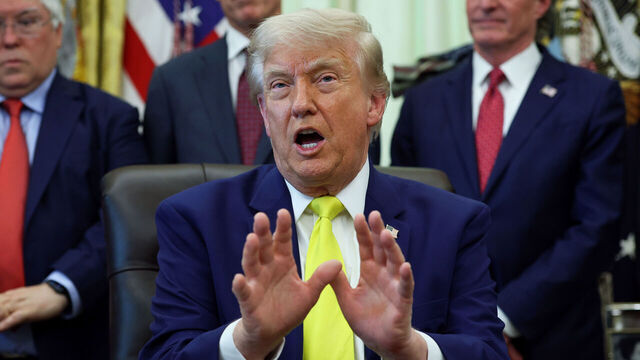 WASHINGTON, DC - JUNE 04: U.S. President Donald Trump looks on during a "Beautiful, Clean Coal" event in the Oval Office of the White House on June 04, 2026 in Washington, DC. President Trump announced a $700 million investment in funding for coal plants and energy infrastructure.