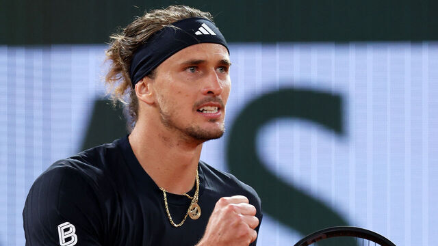 PARIS, FRANCE - JUNE 02: Alexander Zverev of Germany celebrates a point against Rafael Jodar of Spain during their Men's Singles quarter-final match on Day Ten of the 2026 French Open at Roland Garros on June 02, 2026 in Paris, France.