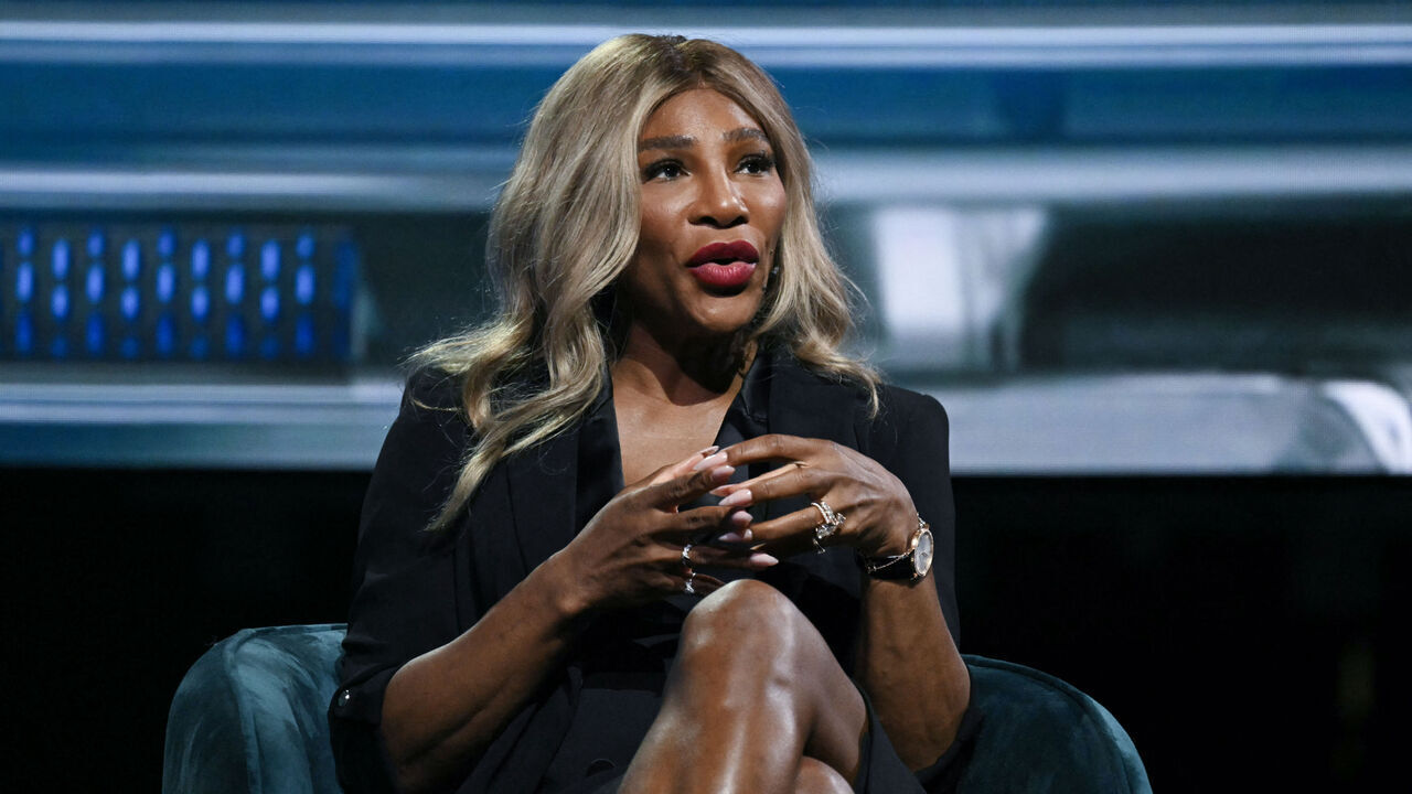 US tennis player Serena Williams speaks at the American Business Forum at the Kaseya Center in Miami on November 6, 2025.