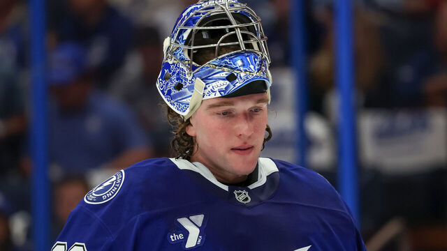 TAMPA, FL - MAY 3: Andrei Vasilevskiy #88 of the Tampa Bay Lightning against the Montréal Canadiens during Game Seven of the First Round of the 2026 Stanley Cup Playoffs at the Benchmark International Arena on May 3, 2026 in Tampa, Florida.