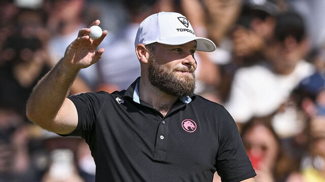CADIZ, SPAIN - JUNE 7: Tyrrell Hatton of Legion XIII celebrates his victory on the 18th hole during day four of LIV Golf Andalucia at Real Club Valderrama on June 7, 2026 in Cadiz, Spain.