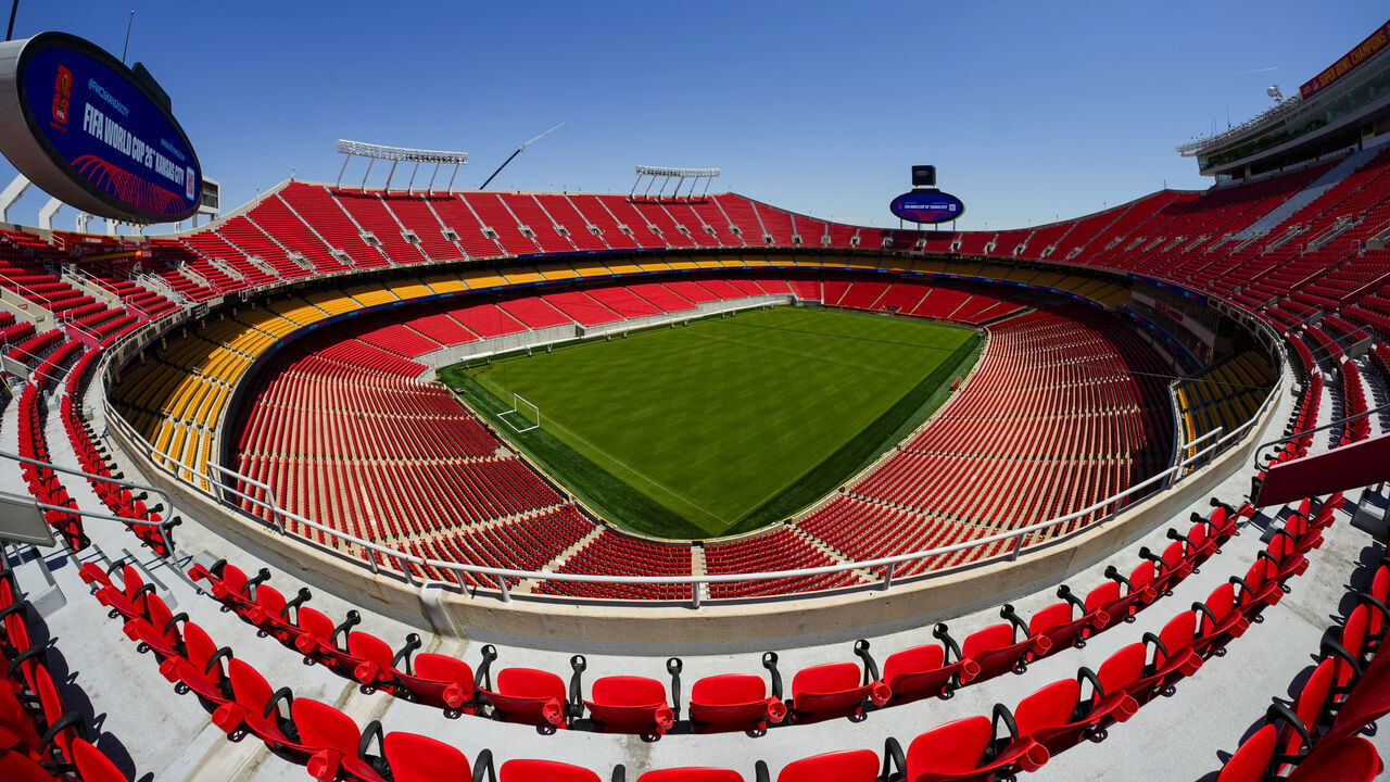 KANSAS CITY, MISSOURI - MAY 11: A general view of Arrowhead Stadium ahead of the 2026 World Cup at Kansas City Stadium on May 11, 2026 in Kansas City, Missouri.