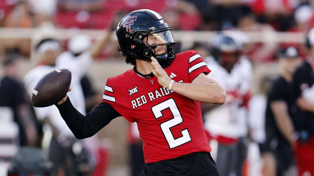 LUBBOCK, TEXAS - APRIL 17: Brendan Sorsby #2 of the Texas Tech Red Raiders passes during the Texas Tech Spring Game at Jones AT&T Stadium on April 17, 2026 in Lubbock, Texas.