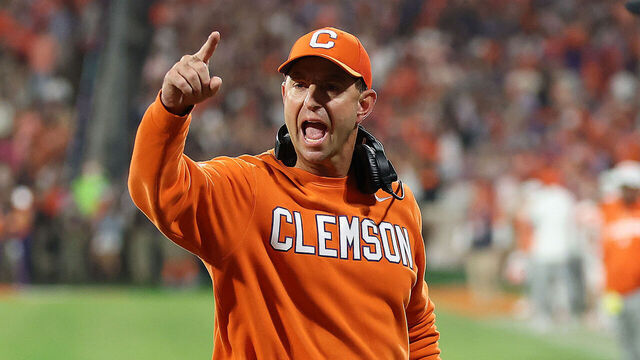 CLEMSON, SC - NOVEMBER 08: Clemson Tigers head coach Dabo Swinney during a college football game between the Florida State Seminoles and the Clemson Tigers on November 8, 2025 at Memorial Stadium in Clemson, S.C.
